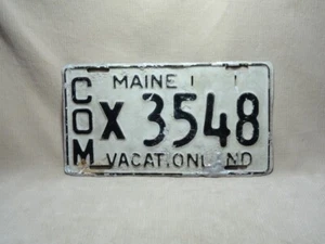 1950's Maine ME Commercial Antique License Plate Tag No- COM x3548 Vacationland - Picture 1 of 3