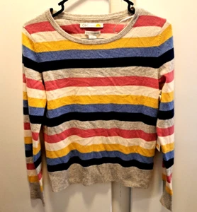 C&C California 100% 2-Ply Cashmere Striped Sweater Size Womens Small NEW W Tag - Picture 1 of 6