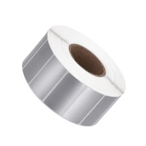 Rectangle Label Sticker, Metallic Silver 1.57x0.8 Inch 1 Row 2000 Labels 1 Roll - Picture 1 of 4