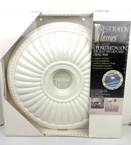New 17” Ceiling Fan Light Medallion White Wall Decoration Paintable Stainable - Picture 1 of 3