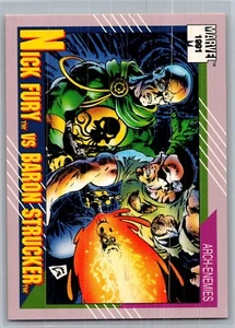 1991 Impel Marvel Universe Series II Arch-Enemies Nick Fury Vs Baron Strucker - Picture 1 of 2