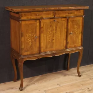 Credenza veneta mobile vintage intarsiato cassettiera arredamento XX secolo - Foto 1 di 12