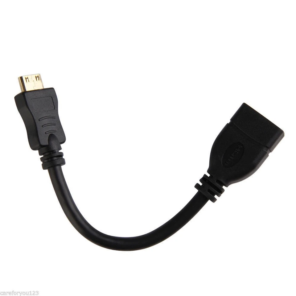 Mini HDMI to HDMI Cable Adapter For DSLR Camera Laptop Camcorder Tablet 15cm - Image 1 of 4