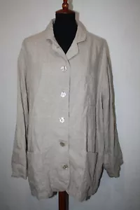 Giacca foderata Classiques Entier taglia XL beige avena 100% lino con bottoni - Foto 1 di 6