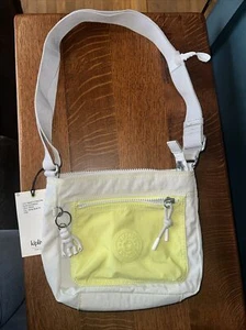 Kipling Elodia Crossbody Bag Macy’s May ~ White Bone Mj ~ Yellow w/ Keychain NWT - Picture 1 of 8