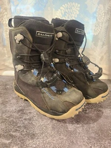 SALOMON Kamooks Snowboard Boots Shoes Thermicfit Black Blue Men's 7 US 25.5 - Picture 1 of 7