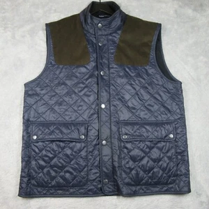 Barbour Orvis Vest Mens Size XL Navy Blue Rosen Gilet Diamond Quilted Shooting - Picture 1 of 16