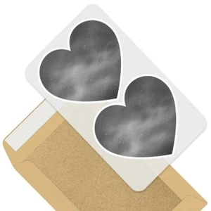 2 x Heart Stickers 7.5 cm - BW - Cool Night Sky Stars  #35616 - Bild 1 von 9