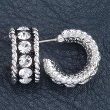 Rope Cz Cuff Earrings