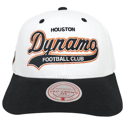 Houston Dynamo Mitchell & Ness MLS Pro Fit Snapback Hat Cap White Black NWT - Image 1 of 4