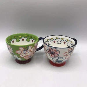superyes Coffee Mugs Set of 2 Floral - Picture 1 of 5
