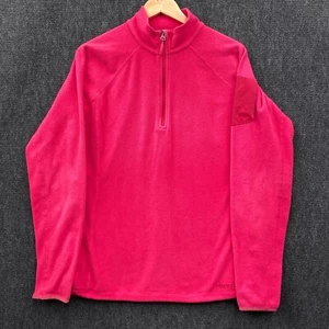 Marmot Womens XL 1/4 Zip Pullover Fleece Jacket Bright Pink Mock Neck Polartec - Picture 1 of 19