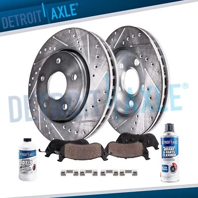 Front Drilled Rotors Ceramic Brake Pads for 2006-2010 Commander Grand Cherokee - Image 1 of 4