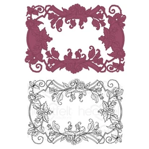 Heartfelt Creations Elegant Rose Frames Rose Frame Sentiments Die & Stamp Combo - Picture 1 of 1