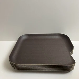 Delica Wood Dining Tray Spain MCM Contemporary Modern Home 35 x 30 Set of 7 RARE - Picture 1 of 12
