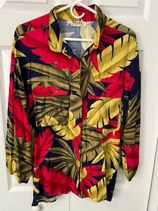 Vintage Stuart Lang Damen Mzzz Jungle Print Freizeit Shirt 36 - Made in USA - Bild 1 von 5