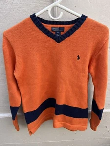 Polo By Ralph Lauren Orange Pullover Sweater Boy / Youth Size Medium - Picture 1 of 3