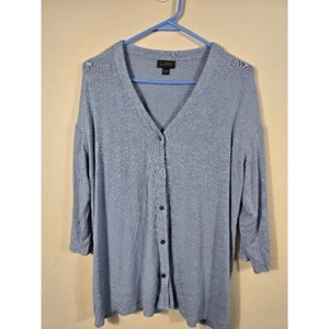 J.Jill Wearever Collection Button Front Cardigan Knit Top Blue Size M - Picture 1 of 5