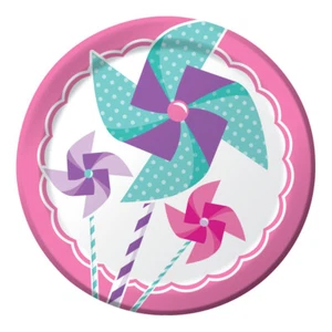 1st First Birthday Party Supplies Girl Pink Lunch Plates Turning One 8 Pack - Picture 1 of 1