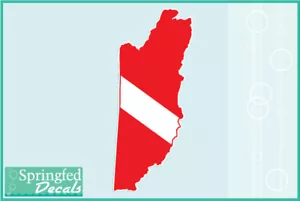 BELIZE Shaped DIVE Flag Vinyl Decal Car Truck Sticker SCUBA Diving Decal - Picture 1 of 1
