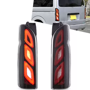 Vland LED Tail Lights Animation Clear Rear Lamps Pair For Toyota Hiace 2005-2018 - Picture 1 of 18