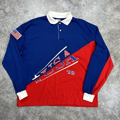 Camiseta vintage de los Juegos Olímpicos de Estados Unidos para hombre 2XL XXL Rugby Polo 1992 Dream Team AOP Jordan Foto 1 de 4