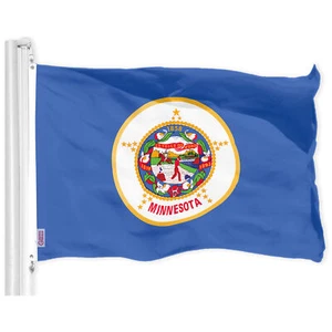 G128 Minnesota Staatsflagge 3 x 5 Fuß bedruckt 150D Polyester - drinnen/draußen - Bild 1 von 5