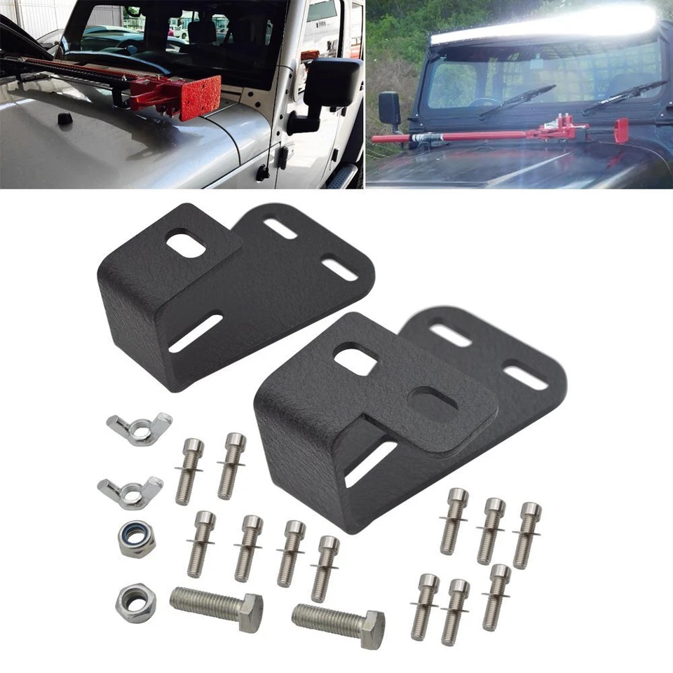 Soporte de montaje de capó portador de gato de elevación alta apto para Jeep Wrangler CJ/YJ/TJ 1944-2006 Foto 1 de 4