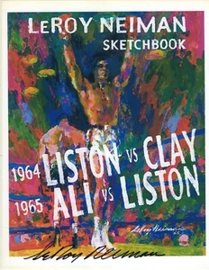 LeRoy Neiman Hand Signed Sketchbook Clay Ali Liston Photo Autograph - Picture 1 of 3