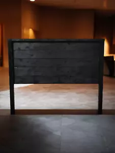 Queen Modern Black Handcrafted Solid Sturdy Wood Headboard Made In US HBQBL - Picture 1 of 6