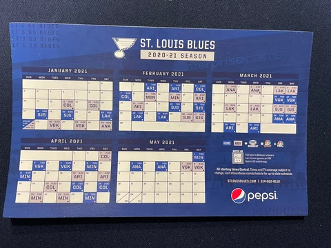 ST. LOUIS BLUES 2020-2021 Season Magnetic Schedule Cover