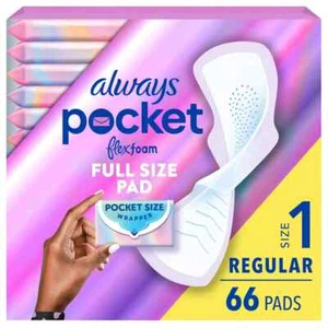 Always Pocket Flexfoam Size 1 Unscented Pads Count 66 - Regular - Picture 1 of 4