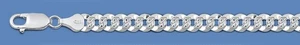 .925 Italian Sterling Silver 180 Gauge Pave Flat Curb Chain 9" - Picture 1 of 1