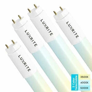 Luxrite 2FT T8 LED Tube Light 8W=17W 3 Color Option 960 Lumens 4-Pack - Picture 1 of 7