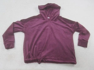 Cable & Gauge Studio Hoodie Damen Large lila Velours Kordelzug Saum Pullover - Bild 1 von 10