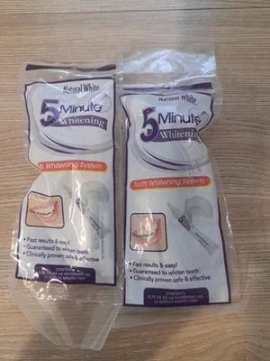 Natural White 5 Minute Tooth Teeth Whitening Gel 2 Packs .75oz With Mouth Tray - Image 1 of 4