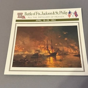 Vintage Civil War Card 1995 Atlas Military Battles Campaigns Fort Jackson Philip - Picture 1 of 6