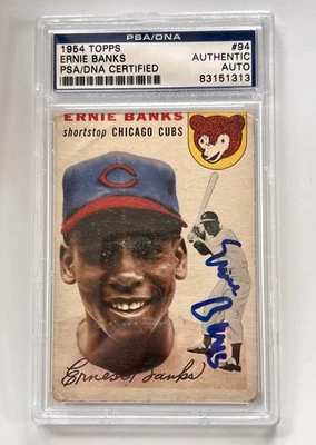 1954 Topps Ernie Banks #94 PSA/DNA Authentic Autograph Signed Baseball Card Cubs - Image 1 of 4