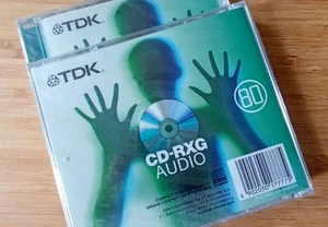 2 x TDK CD-RXG Audio 80 Recordable Audio CD. Brand new & Sealed - Picture 1 of 2