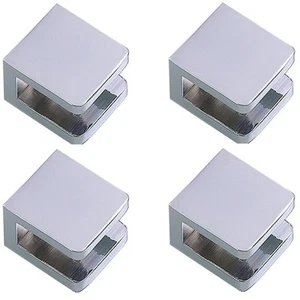 Brass Shower Glass Clamp, No-Drill-on-Glass Fixed Panel Shower Door Glass Cli... - Picture 1 of 7