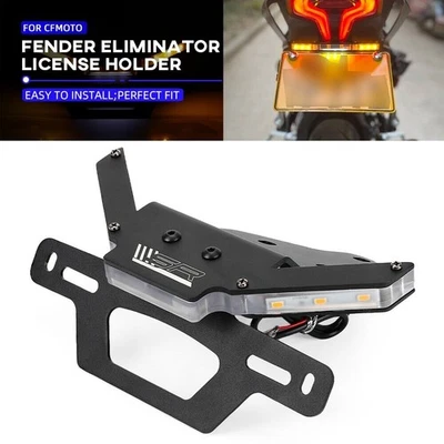 Para CFMOTO 450SR 2022-2023 Trasero Trasero Ordenado Placa Soporte Luz Señal LED Foto 1 de 4