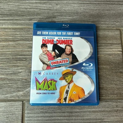 Dumb and Dumber The Mask Unrated Blu Ray 2 Pack Jim Carrey Comedy Movies - Image 1 of 2