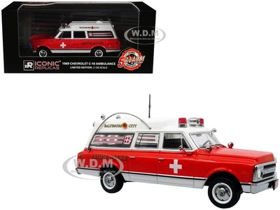 1969 CHEVROLET C-10 AMBULANCE "BALTIMORE FD" 1/50 BY ICONIC REPLICAS 50-0550 - Image 1 of 4