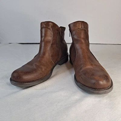 Baretraps Cathryn 靴子女式 10 米纺织鞋跟棕色拉链口音 — 第 1/4 张图片