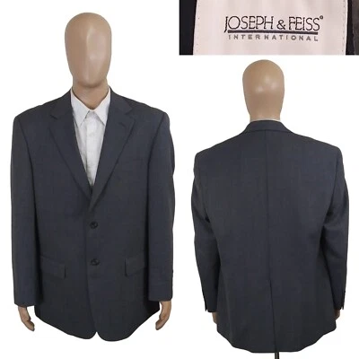 NEW Joseph & Feiss International 2 Button Gray Herringbone Check Sport Coat 44R Foto 1 de 4