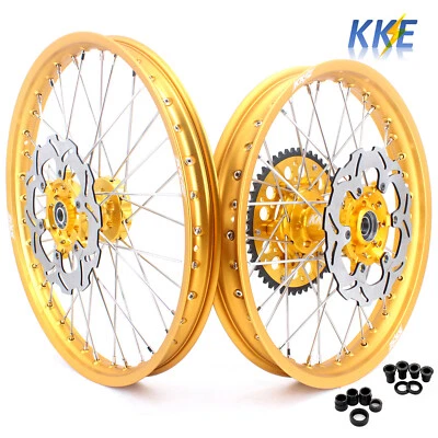 Juego de ruedas piñón llanta buje dorado KKE 21/19 apto para Suzuki RM125 2001-2007 RM250 2008 Foto 1 de 4