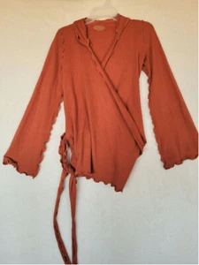 Mujer Treehouse 28 Rust Capucha, Top Envolvente Talla M, Volantes, Defectos - Imagen 1 de 8