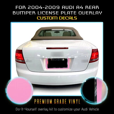 Adesivo gráfico vinil fosco placa de matrícula para pára-choque traseiro Audi A4 2004-2009 - Imagem 1 de 4