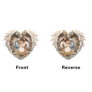 Nativity Scene Ornament for Christmas Tree 2D Acrylic Holy Family Catholic - Picture 1 of 6