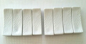lot 8 CHOP STICK HOLDERS 2.5 x 1" white ceramic textured each weights 1+ ounce - Picture 1 of 4